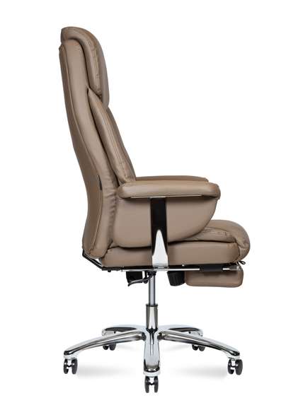 Кресло офисное Норден / Парламент / серо коричневый экокожа