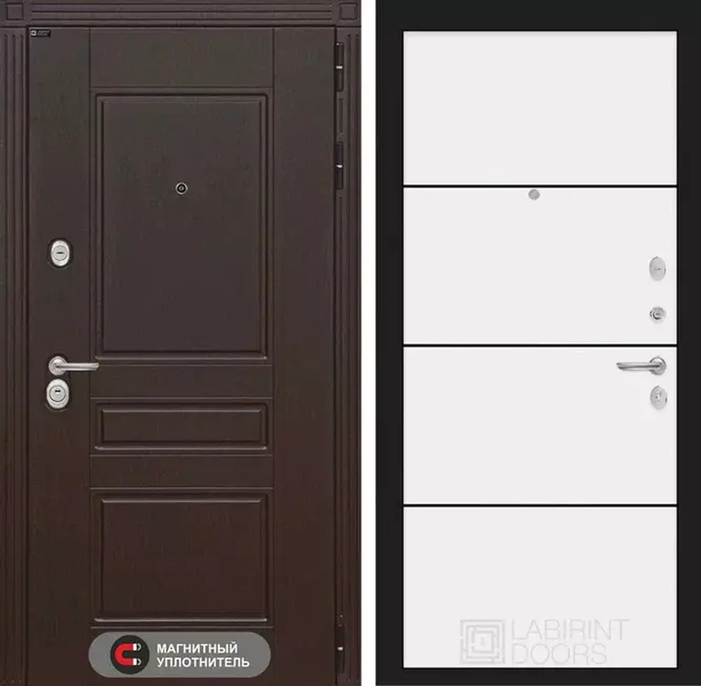 Входная металлическая дверь Лабиринт Мегаполис 25 - Белый софт