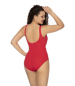 Стильный слитный купальник с драпировкой под грудью (Размер: 75G) (Цвет: красный)