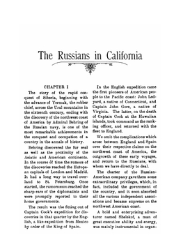 The Russian settlement in California known as Fort Ross, founded 1812, abandoned 1841. Why the Russians came and why they left | R. A. Thompson