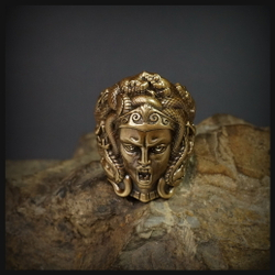 Кольцо "Медуза Горгона" латунь , 16-18 р