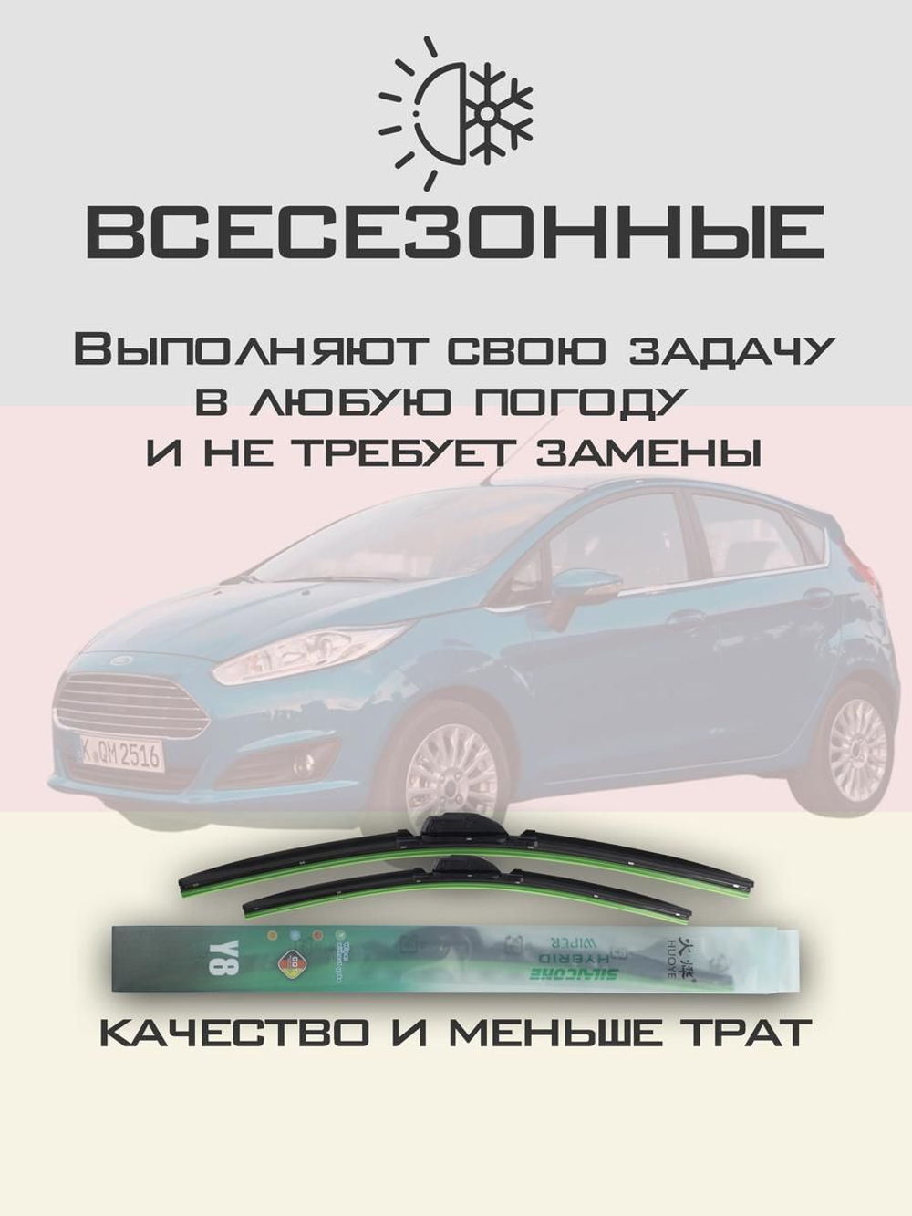 Щетки стеклоочистителя HUOYE Y8 650/400 мм на Fiat 500500C | Push button