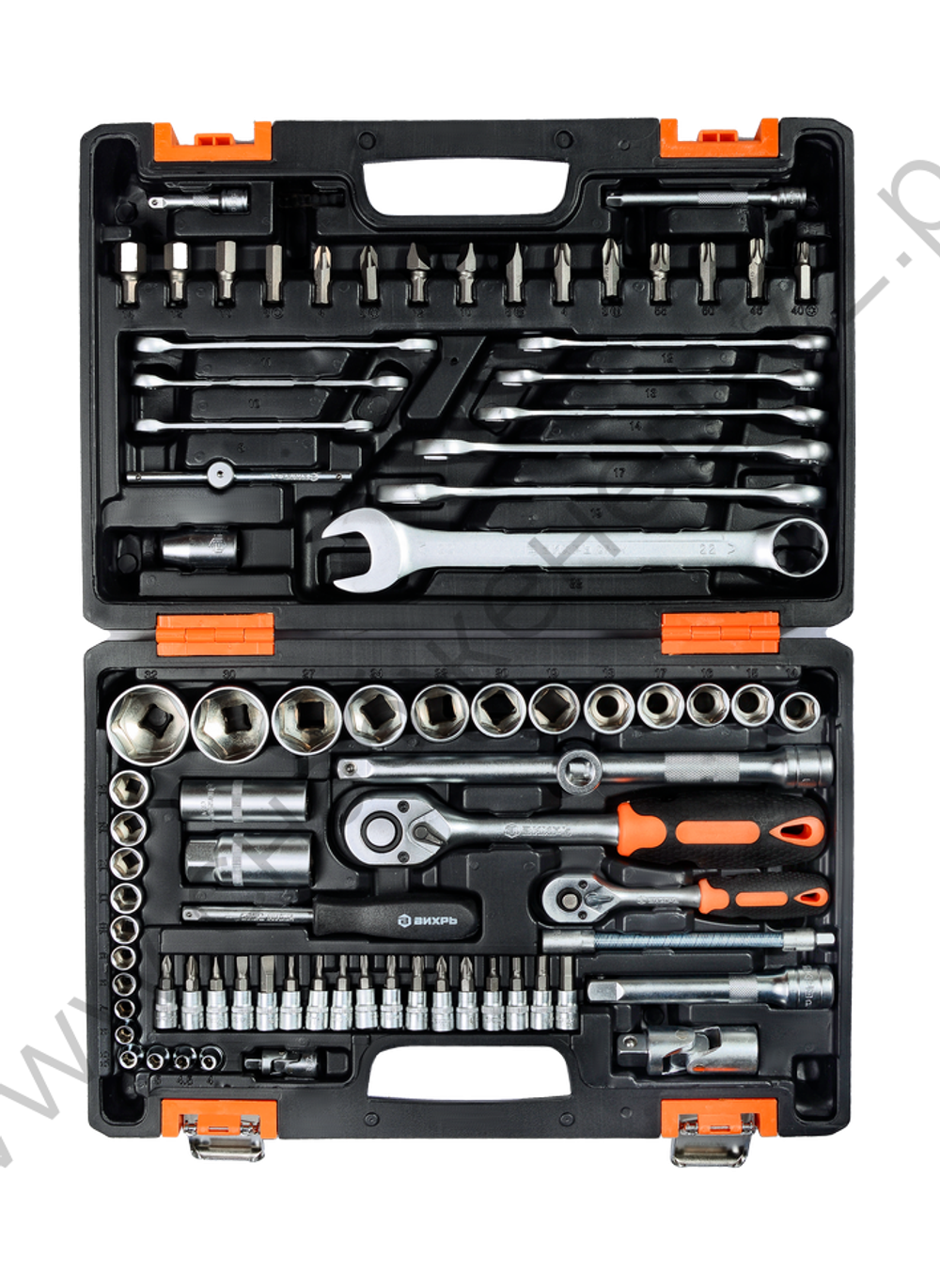 Набор инструментов Вихрь АВТО, 1/2" , 1/4" , CrV, в кейсе 82 предметов