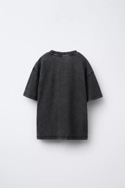 ZARA ФУТБОЛКА С ЭФФЕКТОМ ПОСТИРАННОСТИ ROLLING STONES ©, ТЕМНЫЙ АНТРАЦИТ