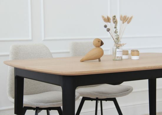 Стол обеденный Tammi 140*90 см (натуральный дуб, черный)