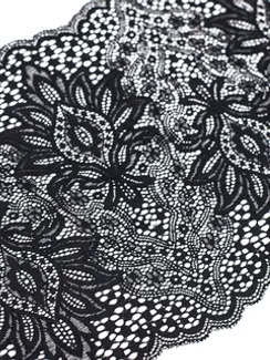 01-60 Кружево шантильи 22 см, черный