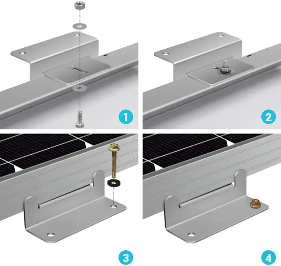 Z-образный крепеж Yashel для четырех солнечных панелей