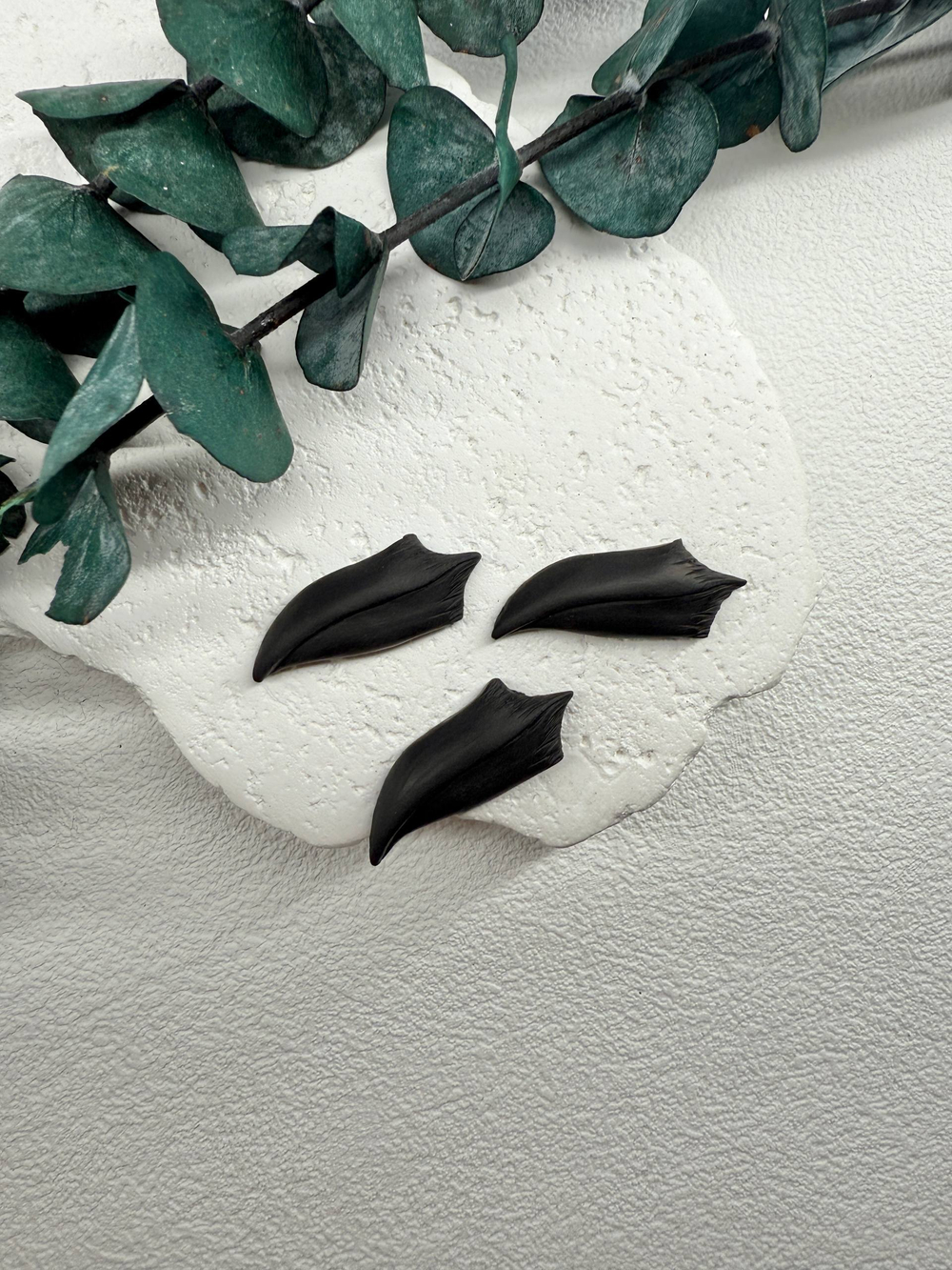 Клюв для броши ворона из полимерной глины (Черный)