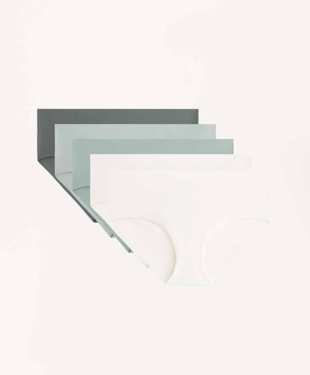 OYSHO Набор из пяти трусиков-хипстеров из полиамидной смеси, хаки-серый