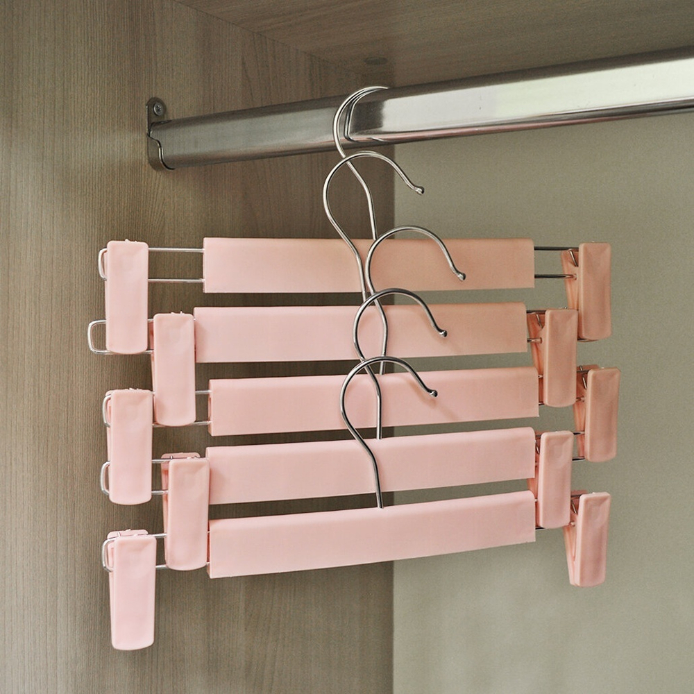 Набор вешалок для брюк 5шт, цвет розовый
