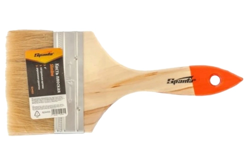 Кисть плоская Slimline 4" 100 мм, натуральная щетина, деревянная ручка Sparta