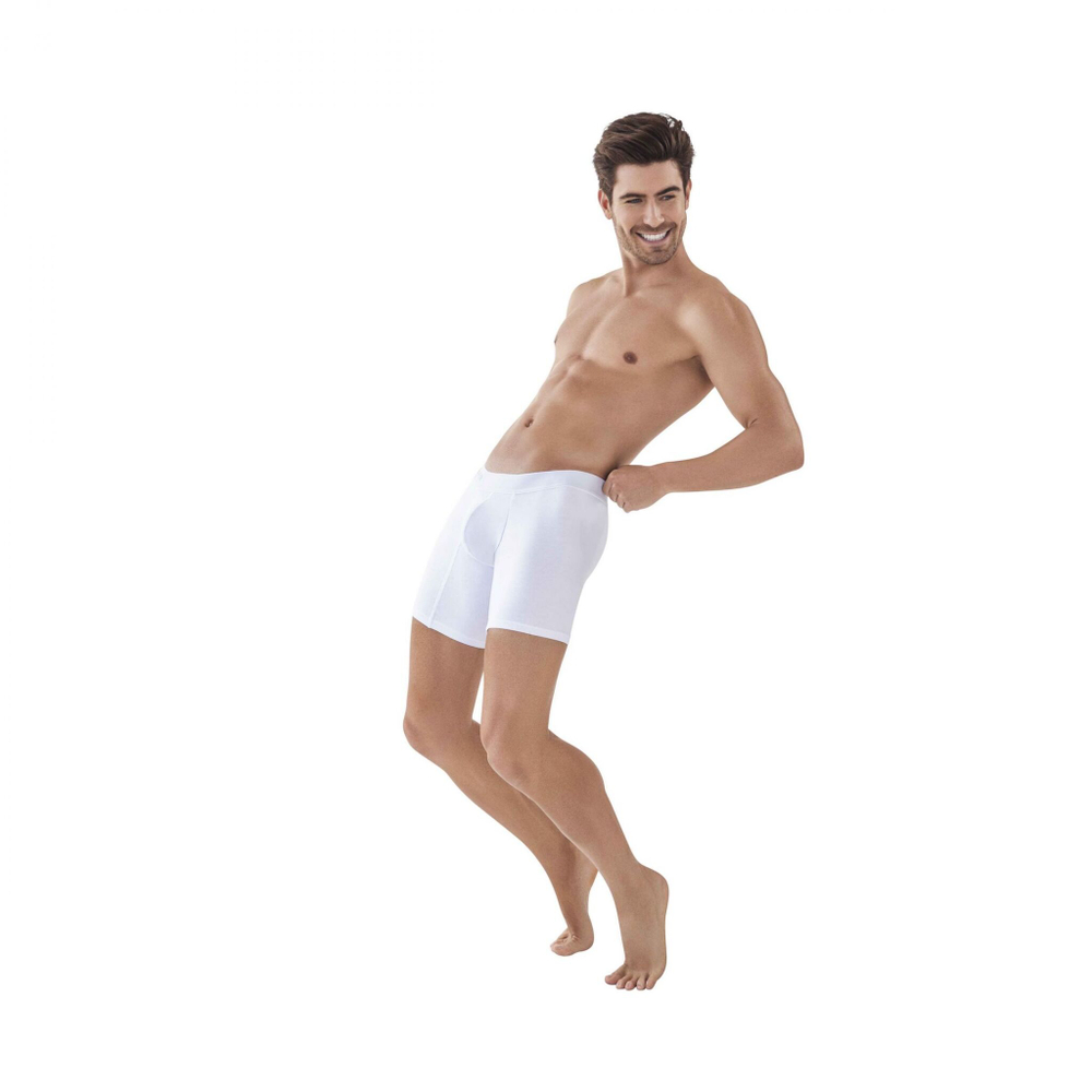 Белые удлиненные трусы-боксеры Caribbean Long Boxer (Размер: S) (Цвет: белый)