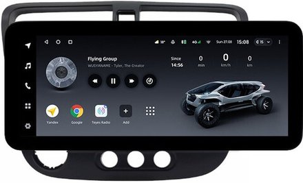 Магнитола для Honda Civic 7 2001-2005 левый руль - Teyes LUX ONE ROUND монитор 12.3" 2K QLED на Android 10, CarPlay, 4G SIM-слот