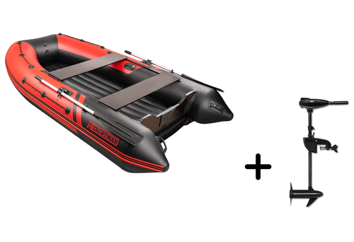 YACHTMAN-300 НДНД красный-черный + BST 40 L (комплект лодка + электромотор)