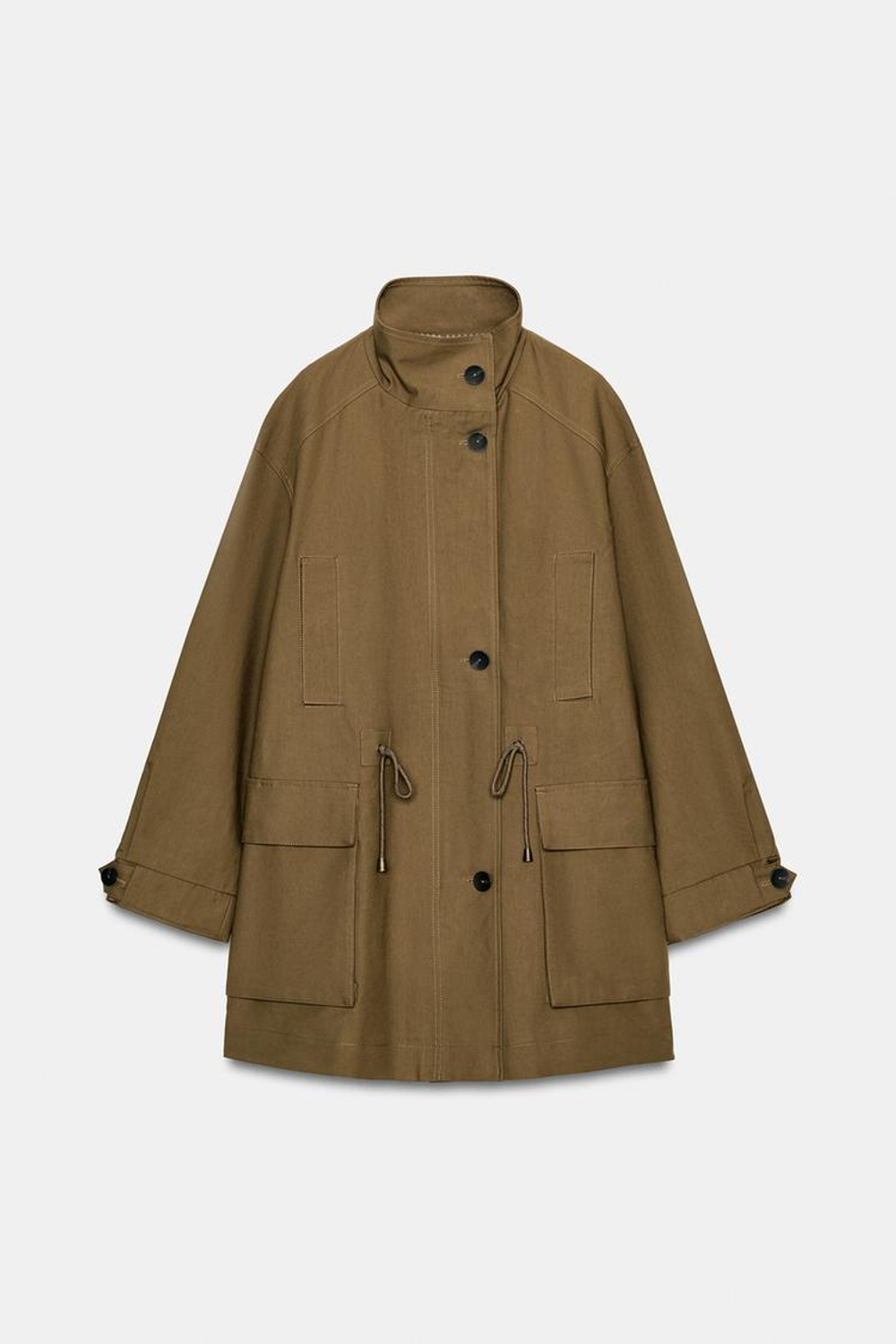 ZARA ПАРКА ОВЕРСАЙЗ ИЗ КОЛЛЕКЦИИ ZW, СВЕТЛО-БЕЖЕВЫЙ