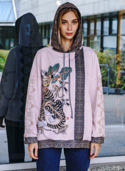 Худи "Тигрица и сороки", по мотивам традиционного вьетнамского лубка