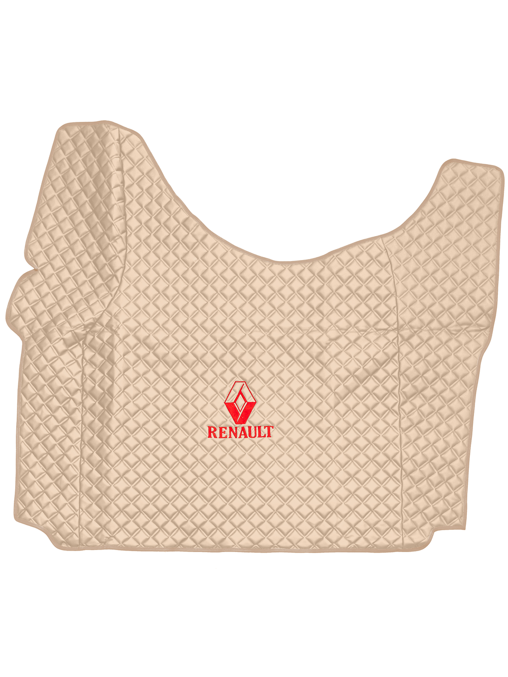 Ковры RENAULT T (автомат) (экокожа, бежевый, бежевый кант, красная вышивка)