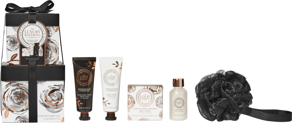 Grace Cole Luxury Bathing Sparkling Rose & Geranium - подарочный набор (для рук и тела) /   / GTIN 5055443693642