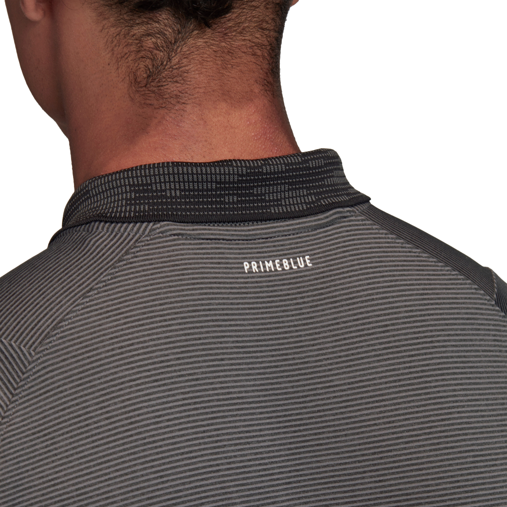 Мужское поло теннисное Adidas M Freelift Polo Primeblue - grey six/true orange