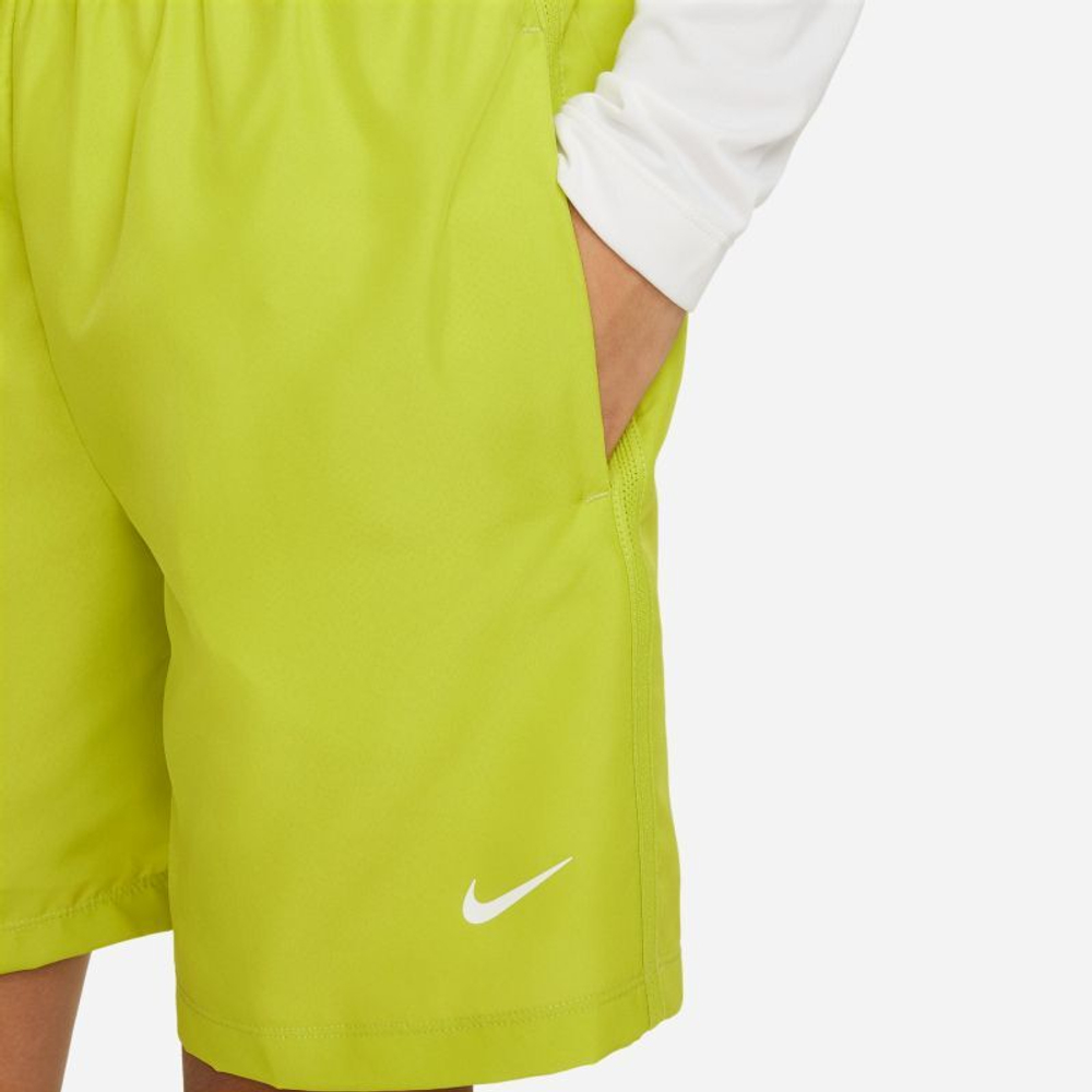 Шорты для мальчика теннисные Nike Dri-Fit Multi+ Training Shorts - bright cactus/white
