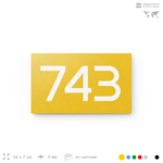 Номер на дверь 743, табличка на дверь для офиса, квартиры, кабинета, аудитории, склада, желтая 120х70 мм, Айдентика Технолоджи