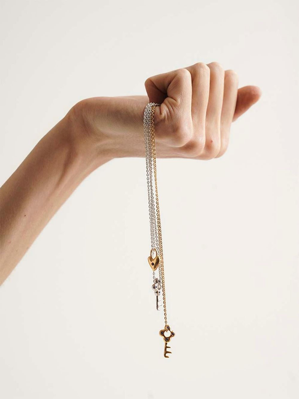 Подвеска Ключик на шнурке, позолота