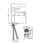 Jaquar, Смеситель для раковины Kubix Prime, 1-рычаж., Хром KUP-CHR-35011BPMCLW