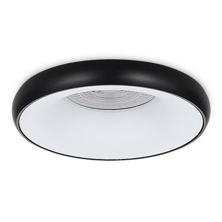 Donel, св-к встроенный, БЕЛЫЙ с ЧЕРНЫМ кольцом, D95xH35мм, под лампу GU10, IP20, серия: DN02