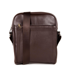 Мужская стильня наплечная коричневая сумка-планшет из искусственной кожи COSCET M-MC-31