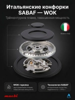Газовая варочная панель MACBI MBH64WFGI.T9.G2-NM-SF, 4 конфорки SABAF Италия, 9 уровней пламени, стекло NANO MATT