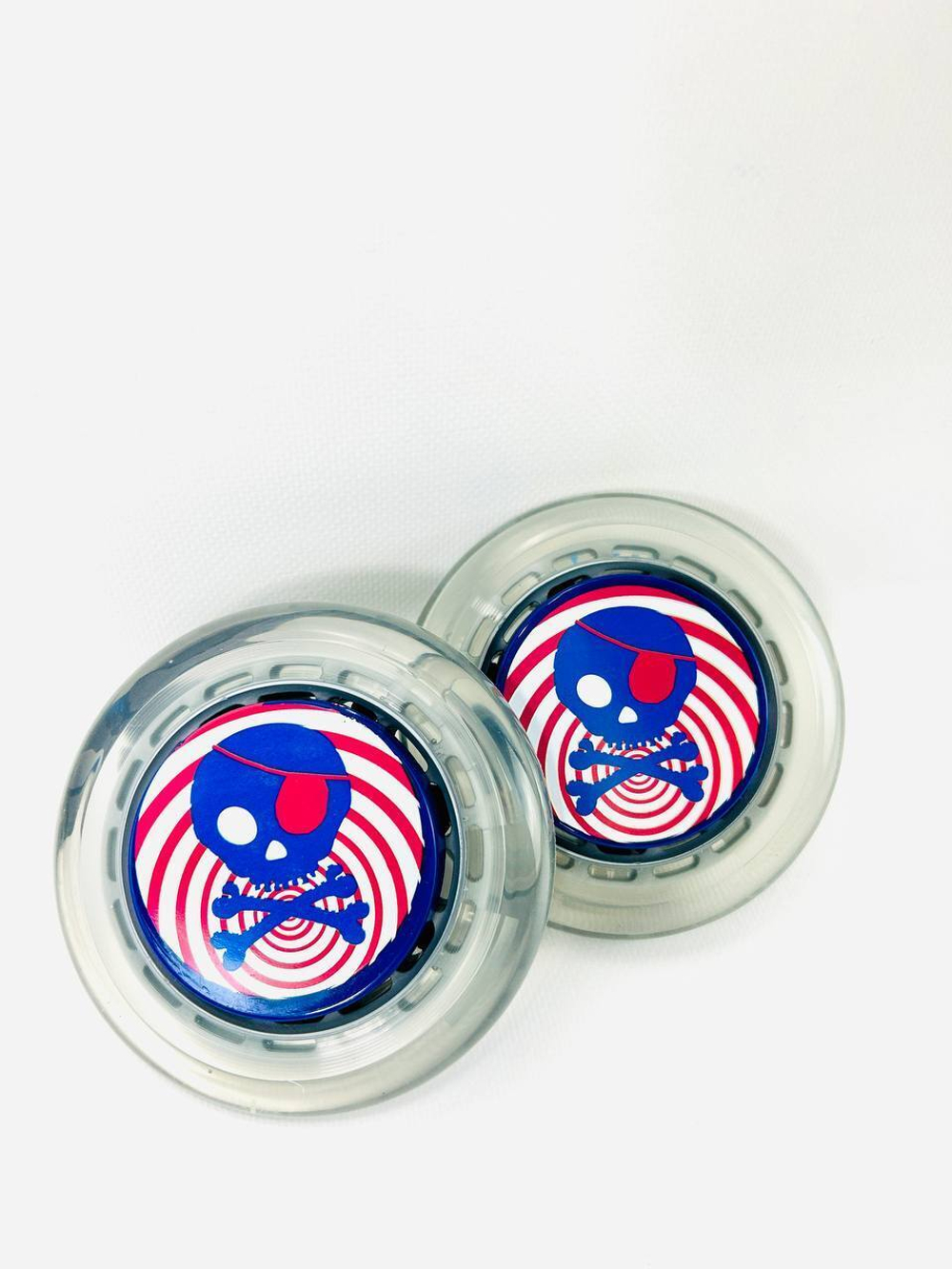 Набор колес 120 мм прозрачное для самоката MINI + накладки на колеса пираты