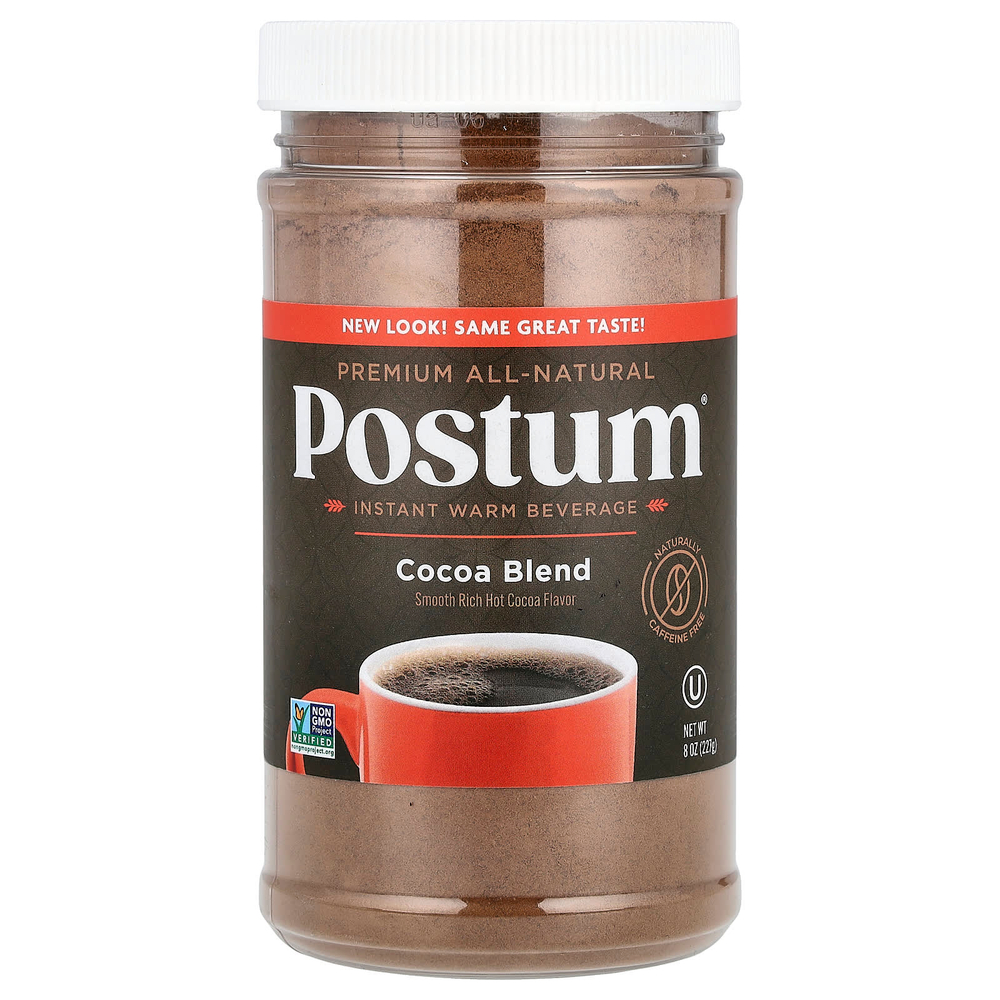 Postum, Теплый напиток быстрого приготовления, смесь какао, без кофеина, 227 г (8 унций)