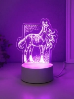 Светильник "Лошадь" LED RGB от сети RISALUX 9,5х12,9х16 см