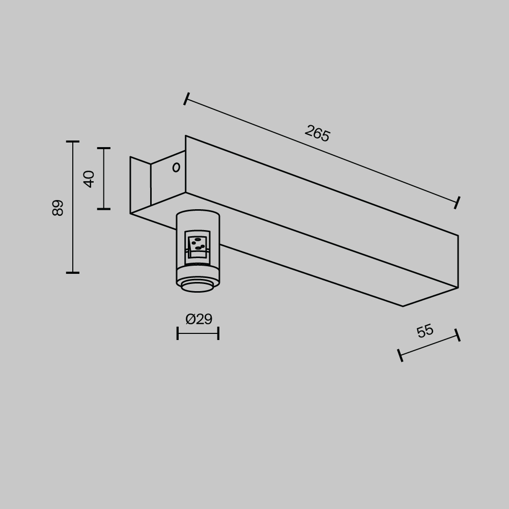 Основание настенное Wall для блока питания с вводом питания Maytoni FLARITY TRA155CW-BB-PT