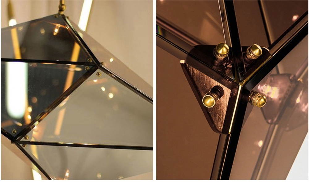 Pendant design lamp  Maxhedron Horizontal by Bec Brittain (Amber)