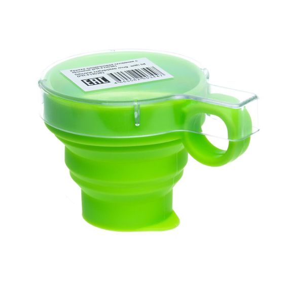 Кружка силиконовая PREMIER складная с крышкой (PR-FH038)