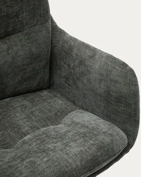 Поворотное кресло Lexa, зеленый шенилл с зелеными ножками