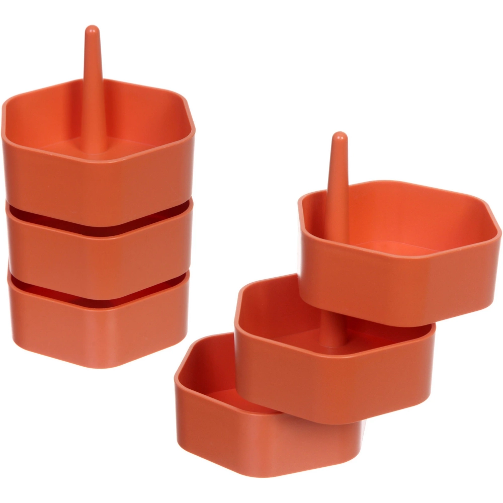 Органайзер для хранения «МАРЦИПАН», цвет коралловый, три отделения, 13.9*20.7*4.7 (упаковка коробка)