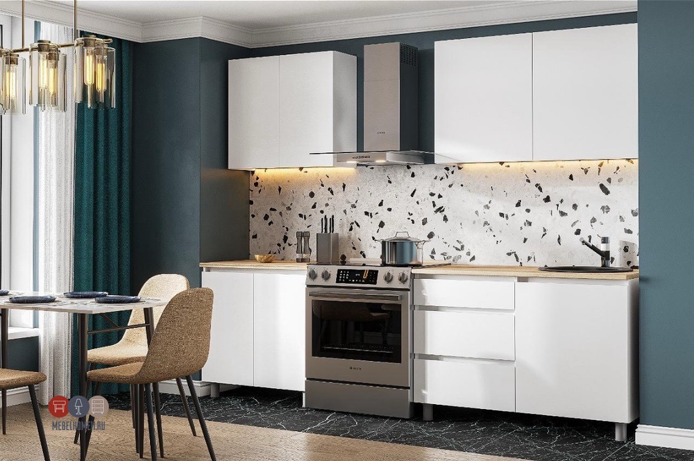 Кухня «Денвер» Белая 200 см