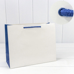 Пакет подарочный 32х26х13см Премиум (Белый, Синий)