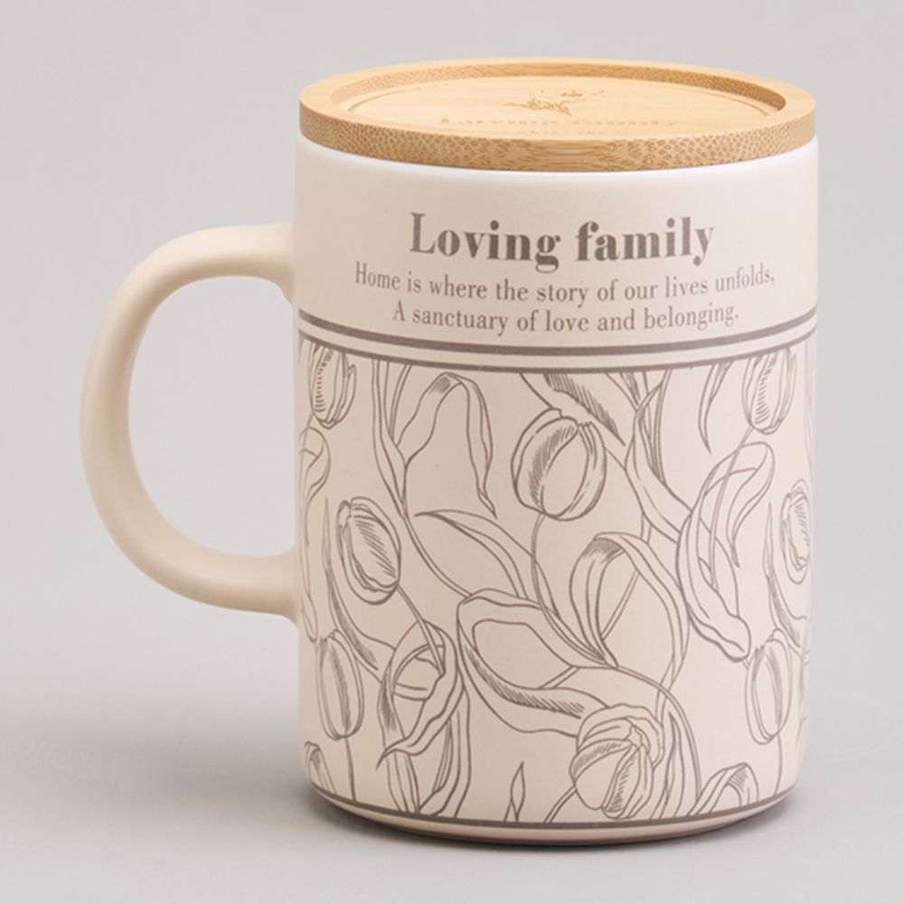 КРУЖКА LEFARD 400МЛ С БАМБУКОВОЙ КРЫШКОЙ "SWEET HOME" 8*10.9CM