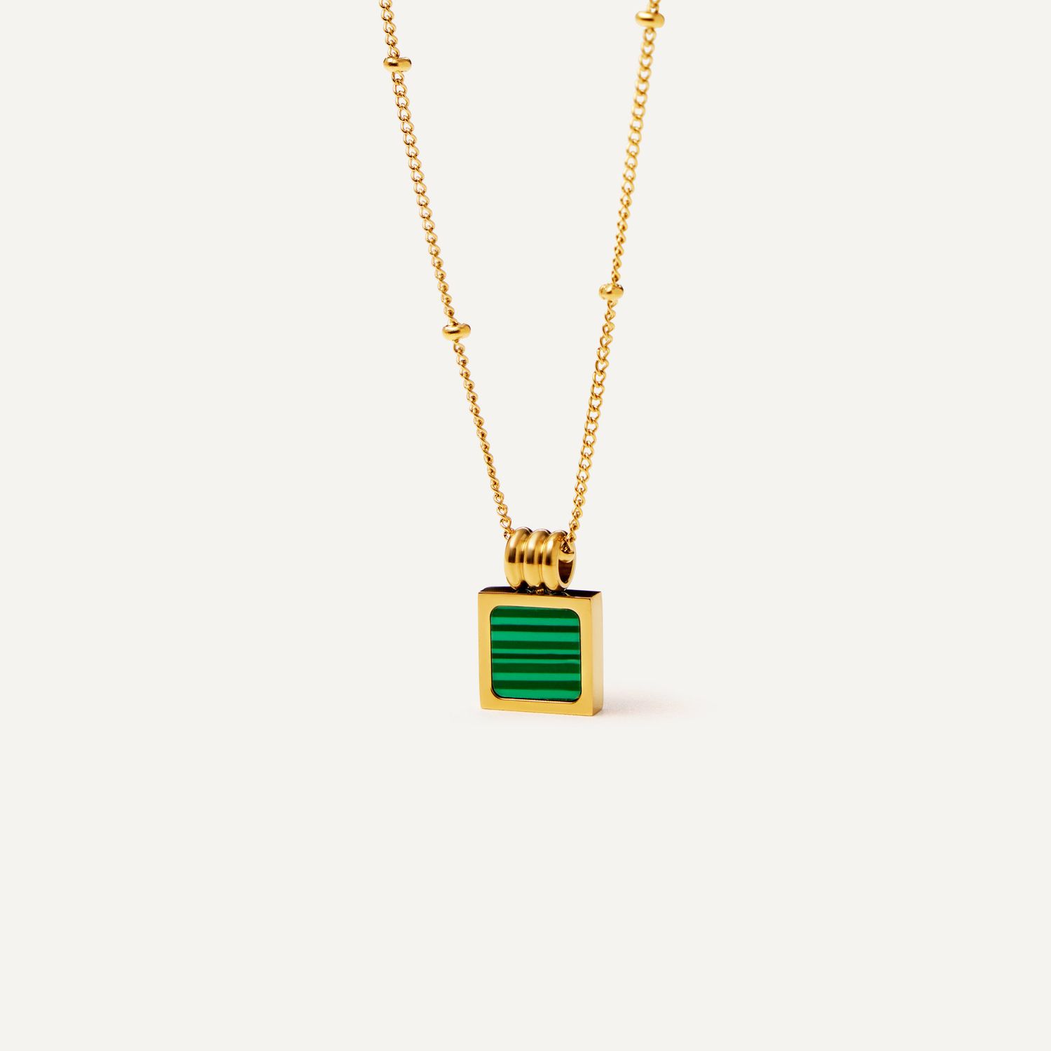 Колье Malachite Cube Necklace - Gold