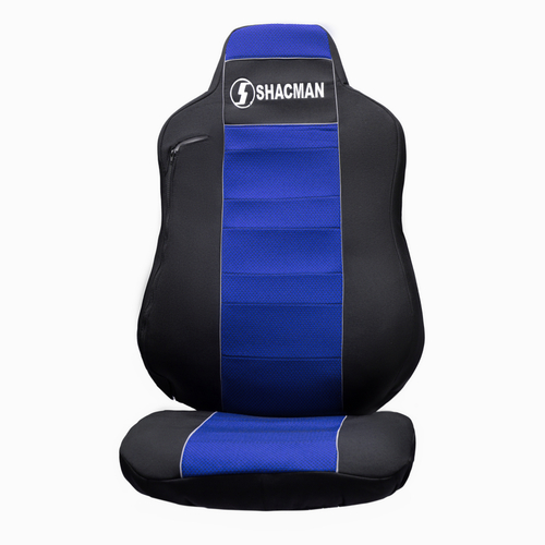 Чехлы Shacman X-6000 (полиэфир, черный, синяя вставка)