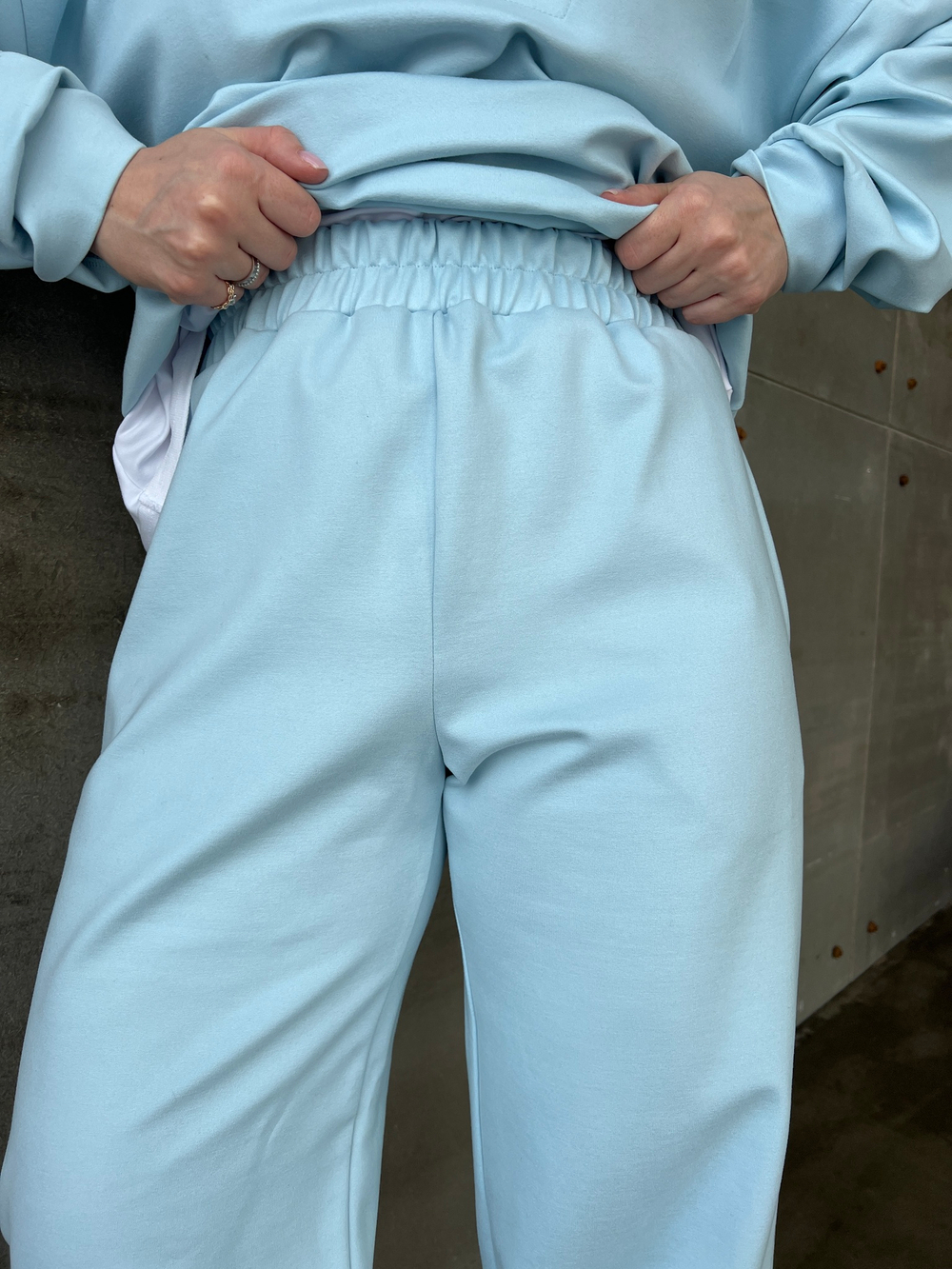 Костюм с поло голубой 11