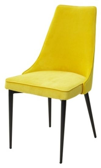 Стул NEPAL-P ЖЕЛТЫЙ #H19, велюр/ черный каркас М-City