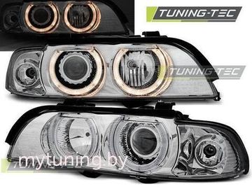 Передние фары Bmw 5 E39 angel eyes H7/H7 chrome