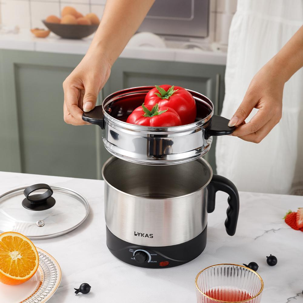 Набор: чайник электрический 1,8л, электрокастрюля 1,5л, серия LYKAS, металл