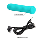 Аквамариновый мини-вибратор Blanche - 10 см. (Цвет: аквамариновый)