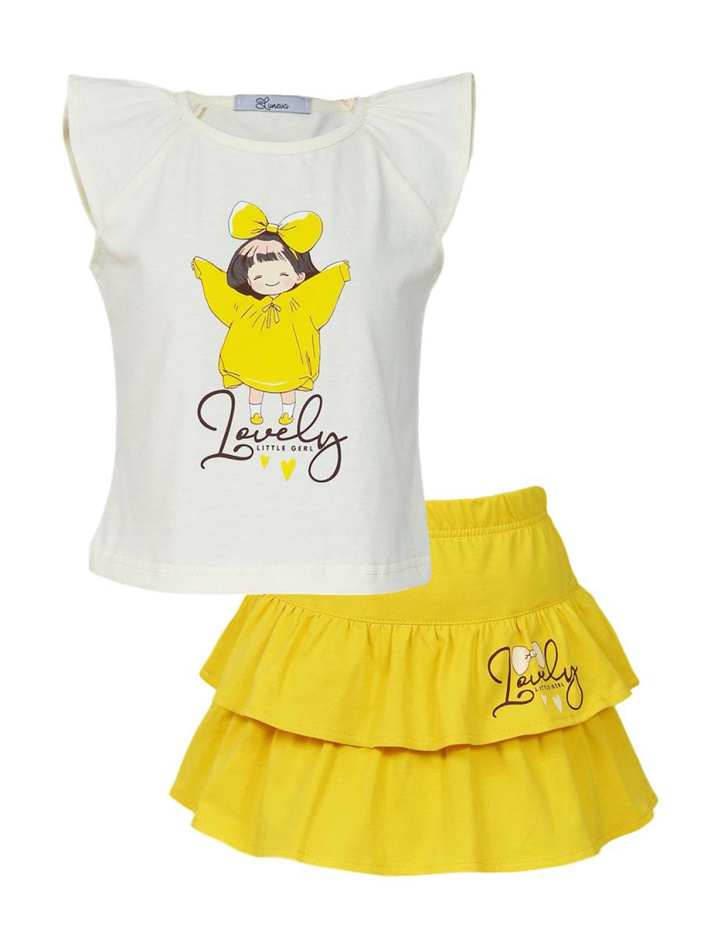 02-136-5 Комплект для девочки (фуфайка+ юбка)