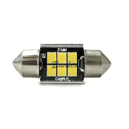 Светодиодная автомобильная LED лампа TaKiMi SJ-2835-6SMD 31mm,Белый,Не полярная,12V